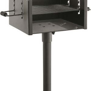 Heavy-Duty Park-Style Charcoal BBQ Grill for Camping, Outdoor Cooking, Backyard, Patio, Camp Grilling Barbecues, 15.5" x 15" x 8.25"h.