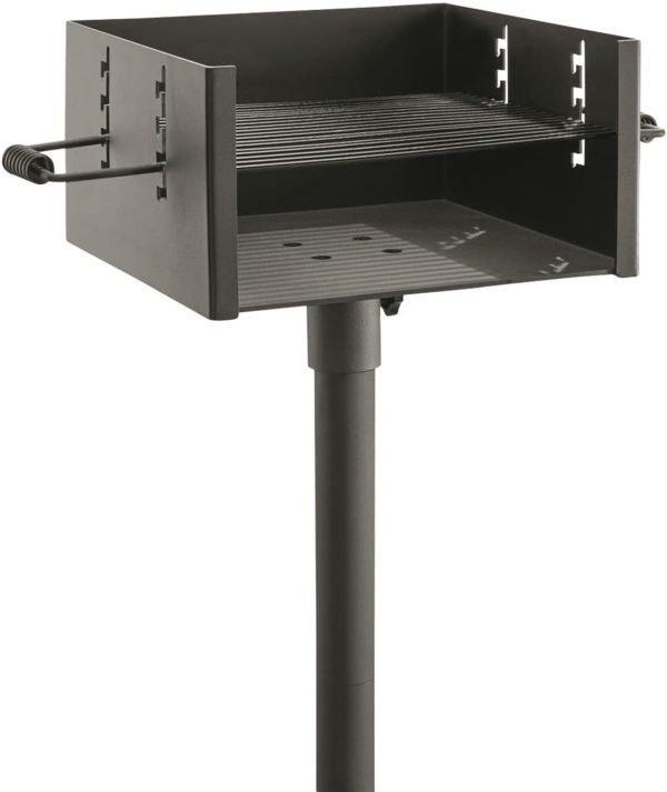 Heavy-Duty Park-Style Charcoal BBQ Grill for Camping, Outdoor Cooking, Backyard, Patio, Camp Grilling Barbecues, 15.5" x 15" x 8.25"h.