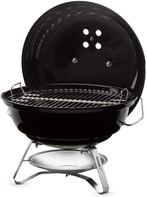 Charcoal Grill, 18‑Inch, Black – Lightweight Portable Kettle BBQ Grill with Lid Lock for Camping, Tailgating & Outdoor Cooking