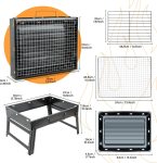 BBQ Barbecue Grill, Portable Folding Charcoal Barbecue Desk Tabletop Outdoor Stainless Steel Smoker BBQ for Picnic Garden Terrace Camping Travel